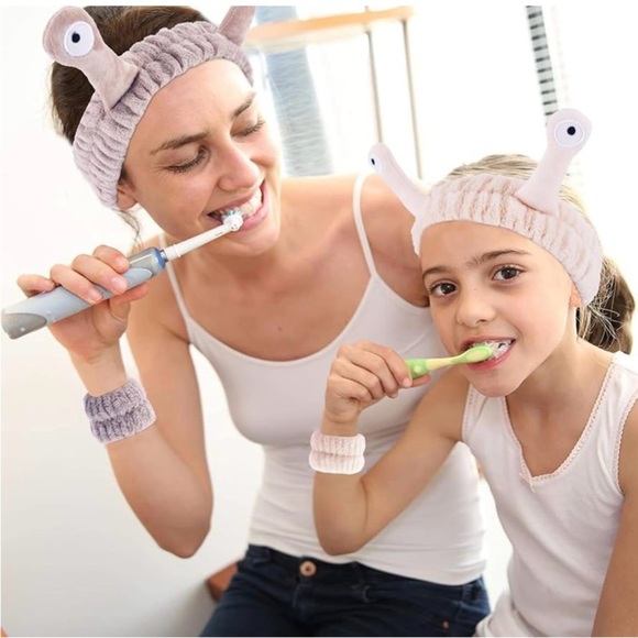Snail Spa Headband & Wristband Set for Face Washing Skincare Makeup, [New] - Picture 3 of 6